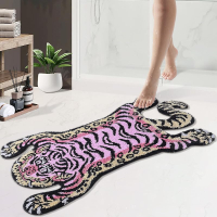 Cute Tiger Bath Mat Bathroom Rugs 40x24 Inch Extra Soft and Absorbent Microfiber Area Rug Funky Cool
