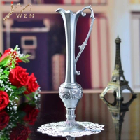 New arrival pewter plated metal flower vase for home decoration