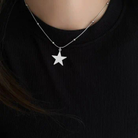 Star Pendant Necklaces Elegant Star Chain Necklace Y2k Star Neck Jewelry Stainless Steel Material Perfect for Women Girl