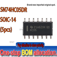 5pcs 100% New original spot SN74HC05DR SOP14 HC05 3.9MM six inverter chip HEX INVERTERS WITH OPEN-DRAIN OUTPUTS