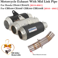 For Honda CBR500 CBR500R CB500F CB500X CB400 CBR400 2016 - 2021 2022 Motorcycle Exhaust Escape Modified Muffler Middle link Pipe