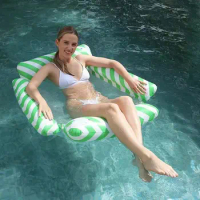 Water Inflatable Foldable Swimming Lounger Floating Chair Premium Durable with Air Pump Buoyancy Bed Cushion