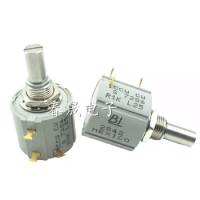 1pcs，10 coils of wire wound potentiometer，7286 R1K R2K R5K R10K，L.25，2W，It can rotate 3600 degrees