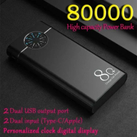 Portable appliances 3.0 mobile power roulette monitor 80000Mah PD 3.0 USB external mobile battery for iPhone Xiaomi