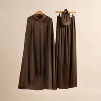 Fisura Scarf Mukena Aisyah Pet Knitting Malay Deep Brown