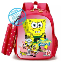 Tas Ransel Sekolah Anak  Karakter Spongebob Premium Bonus Tempat Pensil Bisa COD