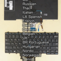 US Russian Thai Italian LA Spanish French Swiss German Keyboard For Dell Latitude E7450 E7470 7480 7490 5491 5495 Backlit