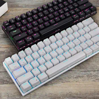 Convenient Portable Mechanical Keyboard RGB Lighting Effect Wired Wireless Bluetooth-compatible Keyboard Office Working