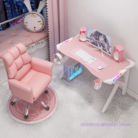 Armor Pink K-type Gaming Desk 100x60x75cm Computer Desktop Table Girl Home Lovely Chair Set Leg Z 2020 Hot Sale Double Line Hole