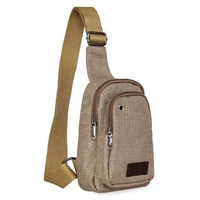 TOKO1973 [BREWYN] IVAN Mens Mini Sling Bag / Tas Selempang Kanvas Pria Tas Pria Brown Sugar