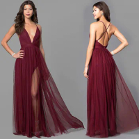Sexy Mermaid Dress DIY sexy tight Sparkly green Burgundy satin Bodycon backless party dress gown