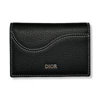 【Dior 迪奧】卡片夾/錢包/名片夾(黑色 Saddle)