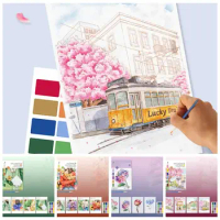 With Pigment Watercolor Painting Book Specialty Paper With Brush Gouache Graffiti Book Drawing Doodle Book Encounter Youth