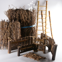 刺身裝飾小擺件竹籬笆竹絲意境竹編制品冷菜擺盤竹梯海鮮姿造裝飾
