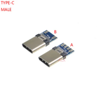 10PCS USB 3.1 TYPE-C MALE CONNECTOR test board 24PIN male Plug to solder wire &amp; cable Adapter For Mobile Phone fast Charging
