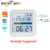 Tuya WIFI Temperature Humidity Sensor Hygrometer Thermometer Smart Home Backlight Smart Life Support Alexa Google Assistant
