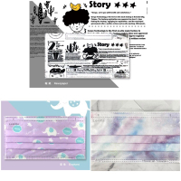 涔宇科技醫用🔺紫色星象🔺黑白報紙🔺獨角獸🦄️時尚潮流設計款成人平面口罩袋裝5入