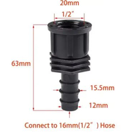 Konektor Ulir 1/2" 3/4" inch Ke Selang Driptape PE 7mm 16mm 20mm 25mm Fitting Irigasi FM 1/2-16mm