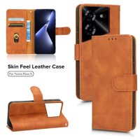 Pova5Pro Case Leather Magnetic Flip Back Cover For Tecno Pova 5 Pro Pova5 5Pro 4G Book Stand Wallet Card Funda Capa With Lanyard