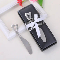 Stainless Steel Butter Knife with Love Handle, European Wedding Small Gifts, Cake Butter Knife, Custom Logo, Wholesale