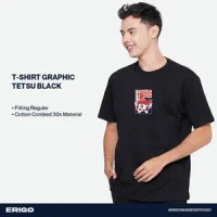 Erigo T-Shirt Graphic Tetsu Black sock originalbaju hafiz hakim,strategy performance outfit