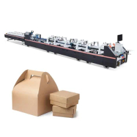 Servo Motor Control Automatic Side Pasting Machine Straight Line Box Glue Machine Magnet Pasting Machine for Rigid Box