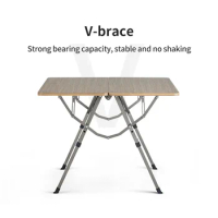 Nature-hike Outdoor Folding Table Scalable Height Picnic BBQ Aluminium Alloy Camping Portable Tea Table Bearing Weight 50kg