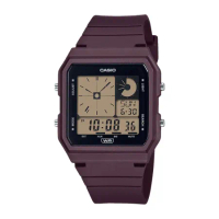 【CASIO 卡西歐】輕巧電子錶 時間雙顯示 深褐色 環保材質錶帶 生活防水 LF-20W (LF-20W-5A)
