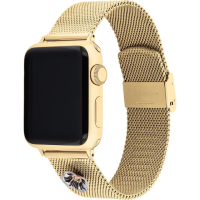 【COACH】Apple Watch 錶帶 38/40mm 適用 茶花米蘭錶帶 - 金色(不含手錶)