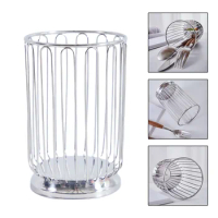 1pc Stainless Steel Fruit Basket Citrus Wire Mesh Basket Home Storage Decor Circular 10*10*15cm Home Storage Organization Parts