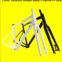 700C Aluminum Alloy Road Bike Frame Disc Brake Off-road Gravel Road Bike Frames With Front Forks
