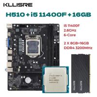 Kllisre H510 Kit Intel Core i5 11400F 2*8GB = 16GB Memory DDR4 3200 Desktop RAM LGA 1200 Motherboard Set