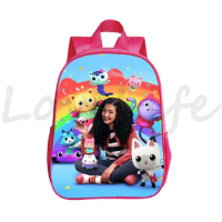 Gabby's Dollhouse Backpacks Girls Preschool Rusksack Children Kindergarten Bag Gabby Cats Kawaii School Bags Kids Pink Bookbags