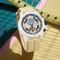 Extri Brand New Men's Watch Luxury Trend Quartz Clock Glow Calendar Waterproof Multi Functional Rubber Band Watch