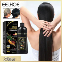 Natural Black Color 3 In 1 Permanent Covers Herbal Hair Darkening Shampoo for Men Women Black Hair Color Dye Hair Dye