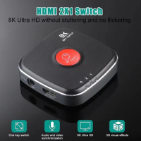 HDMI 2.1 Directional 8K HDMI Switcher supports 8K@60Hz4K@120Hz compatible PS5/PS4 Projector display Blu-ray player Xbox