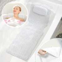 Full Body Bath Cushion Bath Pillow for Head and Neck Rest Bathtub Pillows with 30 Non-Slip Suction Full Body Spa Bath Mattress