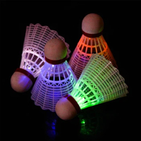 Night Plastic Colorful Light Up Lighting Balls Training Ball Shuttlecocks LED Badminton Luminous Badminton