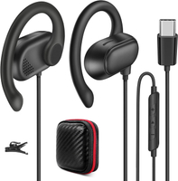 Open Ear Headphones USB-C Wired Earbuds with Over-Ear Hook for Running/Sport On Ear Type C Earphones