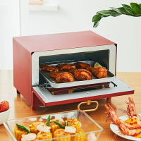 電烤箱 日本單層復古小烤箱家用小型烤箱K-TS2中國紅12L 雙十一購物節