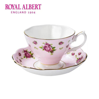 Royal Albert New Royal Rose Bone China แก้วกาแฟถ้วยชายามบ่ายและจานรอง