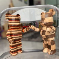 bearbrick karimoku horizon 400% BE@RBRICK first generation horizon rhombus chess 28cm handmade wooden stitching teddy bear