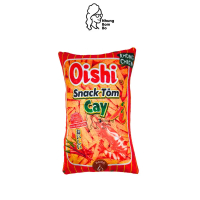 Gối in 3d hình bịch bánh oishi cay, ruột bông gòn - Nhung Bom Bo