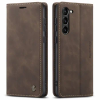 S21 FE S22 Case For Samsung Galaxy S23 Cover S20 Plus S10 Lite S7 Edge S8 S9 Plus Case Leather Flip Wallet Protector
