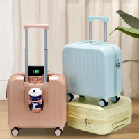 Luggage 8inch Multi-functional Small Carry-on Suitcase Gift Rolling Luggage Password Suitcase Travel