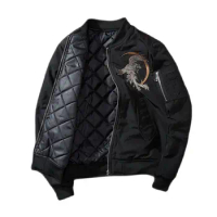 Phoenix Embroidery Spring Winter Bomber Jacket Men MA1 Pilot Coat Padded Yokosuka Sukajan Baseball Coat 2023 Japan Streetwear