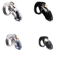 Plastic BDSM Sex Toy Penis Cage Male Chastity Cock Cage Chastity Belt Device Penis Lock Cb6000s Penis Cage with 5 Rings
