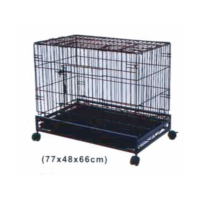 【2.5尺】粗管鐵製折疊狗籠/寵物籠(黑色)