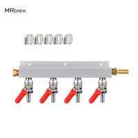 4 Way Co2 Gas Distributor Manifold 5/16'' Barb,Kegerator Splitter,Air Distribution With Integrated Check Valves Beer Homebrew