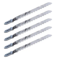 5pcs Workshop Jig Saw Blades Supplies HCS 101BR T-Shank Jigsaw Blades 100mm / 4 " For Bosch Wood Cutting